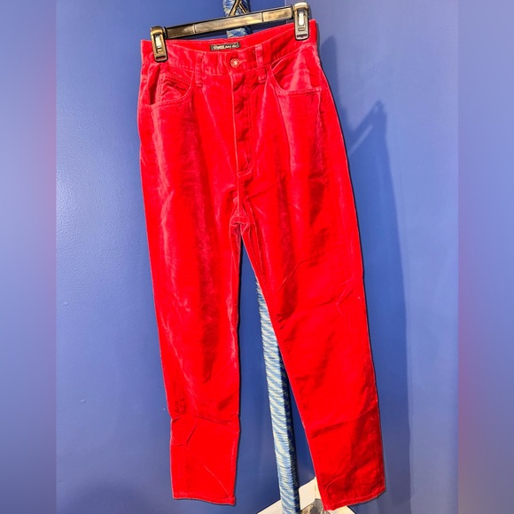 Guess - Vintage Vibrant Red Velvet Pants Size 29/8 - Picture 3 of 15